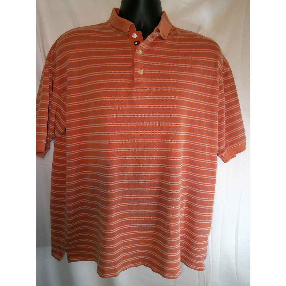 Vintage Tommy Hilfiger Golf‎ Polo Shirt Striped Short Sleeve Casual Top L/G